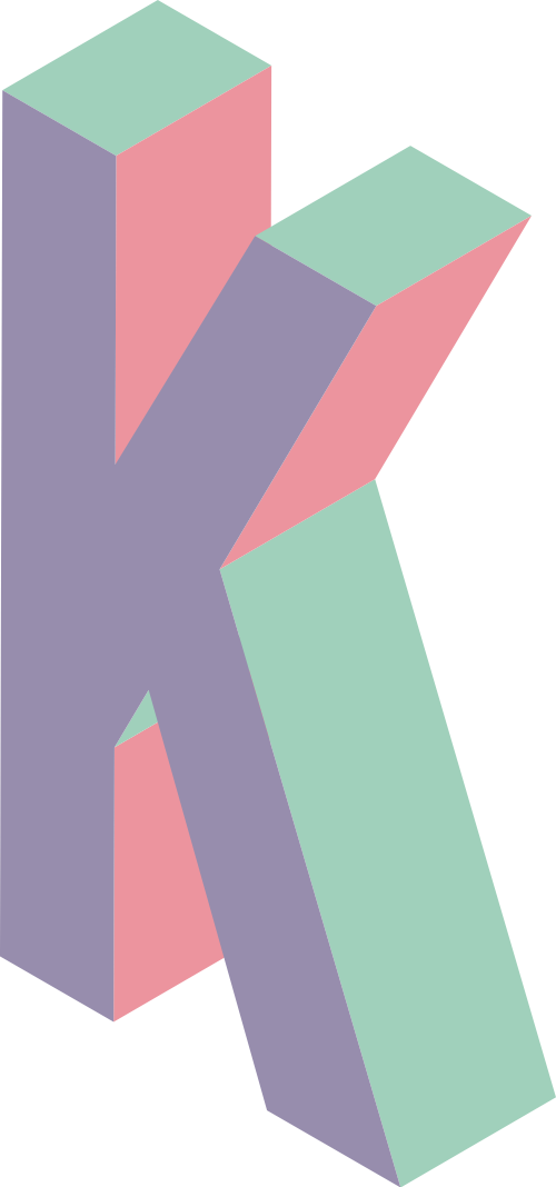 彩色字母K立體拼色logo設(shè)計素材 logo png