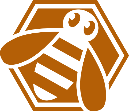 六邊形黃色小蜜蜂矢量圖形 logo png